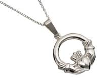 Sterling Silver Claddagh Celtic Pendant