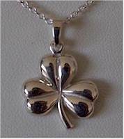 Solid Silver Irish Shamrock Jewelry Pendant Solid Silver Irish Shamrock Jewelry Pendant
(Good luck portent !)