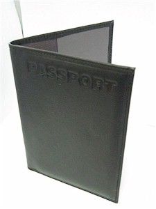 Black Leather Embossed Passport Black Leather Embossed Passport
(Hlolder Wallet)