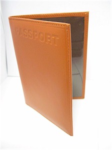 Tan-Brown Leather Embossed Passport Tan-Brown Leather Embossed Passport
(Holder Wallet)