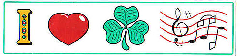 I love Irish Music Symbolic Car I love Irish Music Symbolic Car
(Bumper Sticker Decal)