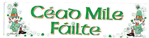 Céad Míle Fáilte Irish Welcome Car Céad Míle Fáilte Irish Welcome Car
(Bumper Sticker Decal)