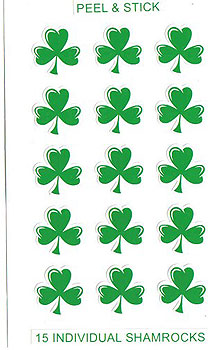 15 Individual Irish Shamrock 15 Individual Irish Shamrock
(Miniature Stickers Decal)