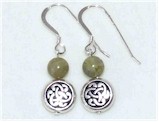 Connemara Marble Celtic Round Drop Earrings
(Sterling Silver)