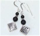 Kilkenny Marble Drop Earrings - Diamond shape
(with sterling silver)
