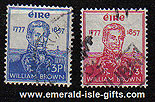 Ireland 1957 Admiral William Brown Used Set Of 2