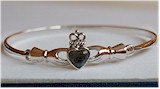 Irish Claddagh Connemara Marble Bangle
(Sterling Silver)