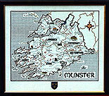 Munster Cross Stitch Pattern / Kit
(Old Irish Map)
