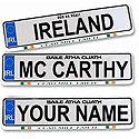 Customized Irish Driving License Plate
(Authentic)