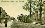 Cork - Cork City - Steam and Electric Trams on Western Road
(old colour Irish photo)