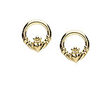 14K Medium Size Claddagh Design Stud Earrings
(14K Yellow Gold)