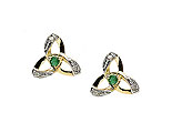 14K Gold Trinity Knot Design Earrings
(Studded with Diamonds and Emeralds)