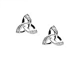 14K White Gold Irish Trinity Knot Design Earrings
(Studded with Diamonds)