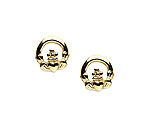 14K Gold Small Claddagh Design Irish Earrings
(14k Yellow Gold)
