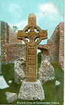 Offaly - Clonmacnoise - Ancient Cross
(old colour Irish photo)