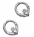 Silver Claddagh Celtic Stud Earrings