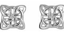Silver Celtic Knot Design Stud Earrings