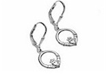 Silver Celtic Knot Claddagh Drop Earrings