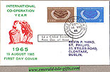 Ireland 1965 Fdc Intl Co-operation Year (greetings)