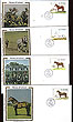 Ireland 1981 Fdc Horses 4 Silk Cachet Covers (colorano)