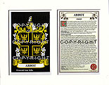 Abbot Family Crest and Name History
(mounted or framed)