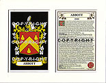 Abbott Family Crest and Name History
(mounted or framed)