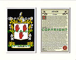 Adair Family Crest and Name History
(mounted or framed)