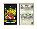 Allen Family Crest and Name History
(mounted or framed)