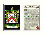 Archer Family Crest and Name History
(mounted or framed)