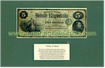 1865 US$5 Dollar Fenian Bond
(Mounted Reproduction)