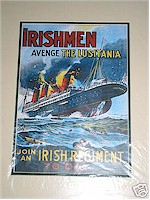"Avenge the Lusitania" WW1 Poster
(WW1 Recruitment Poster)