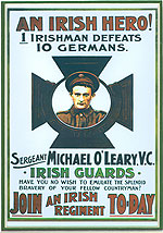 "An Irish Hero" WW1 poster
(WW1 Recruitment Poster)