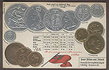 Ireland & GB Embossed Coins
(on 1910 Postcard)