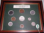 Irish Pre-Decimal Framed Coin Set
(Including Pearse 10/)