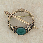 Elegant Carnelian Bronze Brooch
(Irish Bronze)