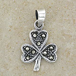 Marcasite Shamrock Pendant - Silver
(studded)