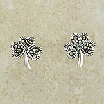 Marcasite Shamrock Stud Earrings
(Silver)