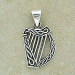 Celtic Harp Silver Pendant
(.925 sterling silver)