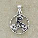 Celtic Spiral Silver Triskele
(Sterling Silver Pendant)