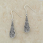 Oblong Celtic Knot Silver Earrings
(Irish Celtic Art)