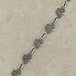 Marcasite Irish Silver Shamrock Bracelet
(.925 sterling silver)