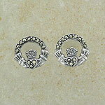 Splendid Marcasite Claddagh Stud Earrings
(sterling silver)