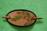 Fuchsia Hand Painted Hair Clip
(Irish Leather)
