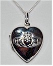 Claddagh Silver Heart Irish Love Locket
(2 sizes available)