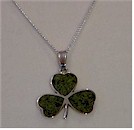 Connemara Marble Shamrock Pendant
(Delicately inlaid shamrock pendant)