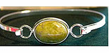 Silver Plated Oval Gemstone Bangle
(with Connemara Marble)