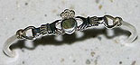 Claddagh Irish Silver Bangle
(with Connemara Marble)