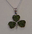 Shamrock Irish Pendant with
(Connemara Marble)