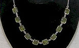 10 Stone Square Necklace on Silver Chain
(Irish Connemara Marble)