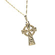 14K Gold Irish Celtic Design Cross Pendant
(Medium Celtic Cross on 18" Rope Chain)